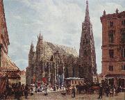 Rudolf von Alt View of Stephansdom china oil painting reproduction